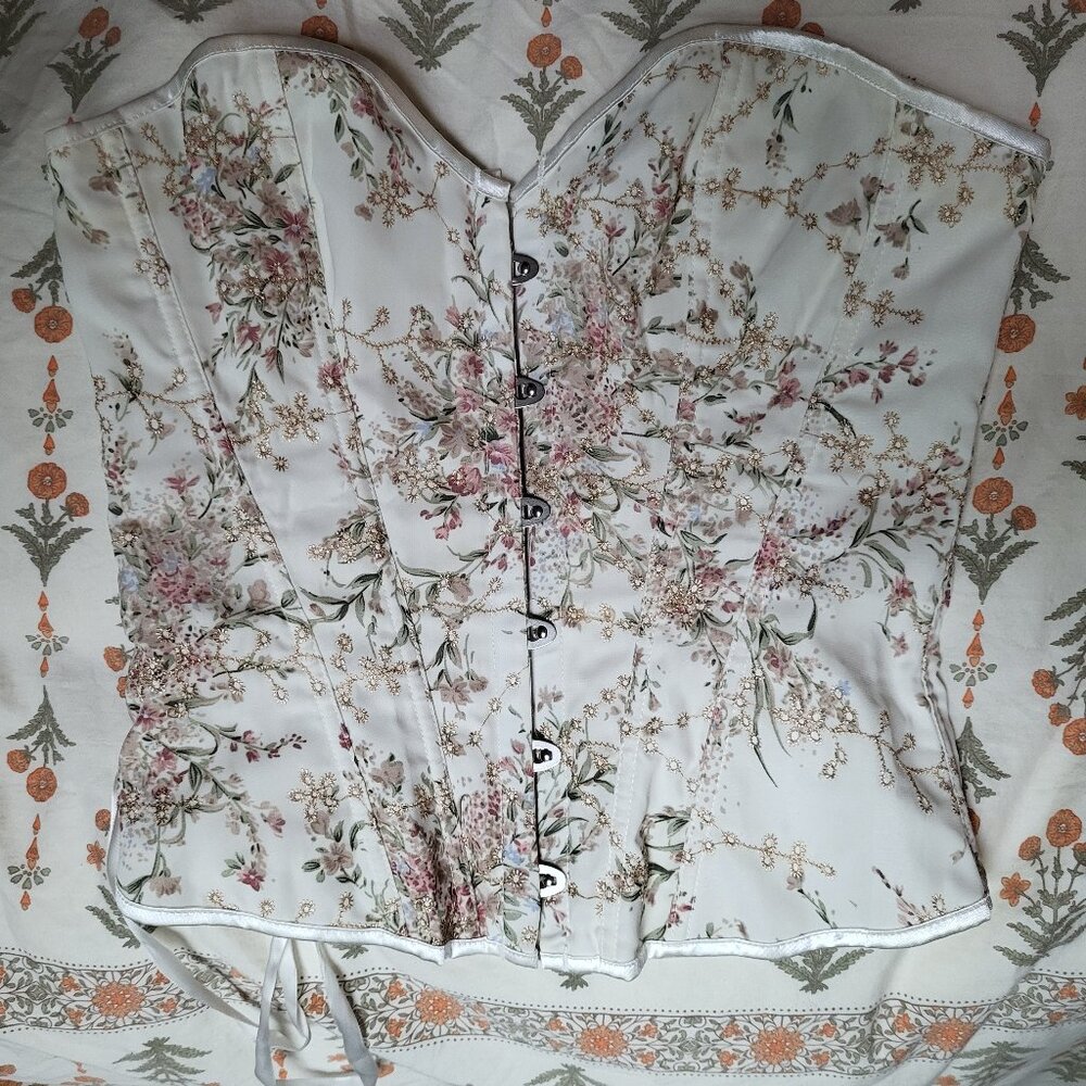 Floral overbust corset